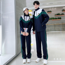 批发实拍情侣秋冬装外套学生班服校服运动会三件套装