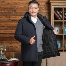 批发中长款鹅绒服可脱卸内胆一衣三穿加厚防风透气中老年爸爸款冬装男