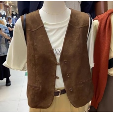 批发韩国东大门2025秋季新款纯色V领无袖马夹短款坎肩背心马甲上衣女