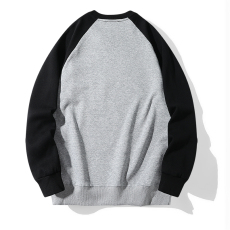 批发纯棉基地320克插肩袖纯色春秋纯棉男女款光板卫衣可二开