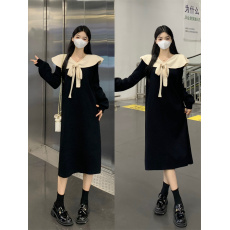 批发胖mm大码直筒<b class='q'>连衣裙</b>2025年秋季新款高级感打底针织长裙女