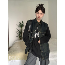 批发实拍复古港风<b class='q'>牛仔</b>马甲外套女2025早秋新款洋气宽松无袖坎肩马夹