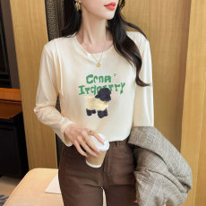 批发实拍现货 哺乳T恤早<b class='q'>秋</b>长袖打底上衣产后辣妈纯棉外穿喂奶月子服潮