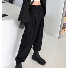 批发秋冬大码西装裤宽松束脚工装裤显瘦休闲直筒裤