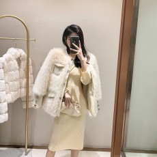 网红名媛小香风环保毛毛仿皮草外套女年轻2023新款气质上衣加棉衣