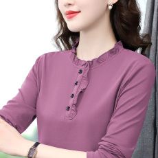 批发长袖t恤女<b class='q'>春</b>秋装纯棉中年妈妈新款洋气外穿打底衫中老年女士上衣