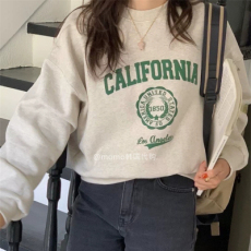 批发<b class='q'>韩国</b>外贸加绒加厚套头圆领<b class='q'>卫衣</b>女学生盐系宽松上衣秋冬季外套9166