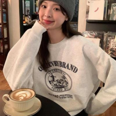 批发<b class='q'>韩国</b>外贸原宿BF加绒加厚套头圆领<b class='q'>卫衣</b>女学生盐系宽松上衣9162