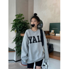 批发<b class='q'>韩国</b>外贸韩版原宿BF加绒加厚套头圆领<b class='q'>卫衣</b>女学生盐系宽松上衣9159