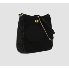 批发快时尚女包 黑色<b class='q'>复古</b>丝绒菱格斜挎单肩包AW40TG3N2011woman's bag