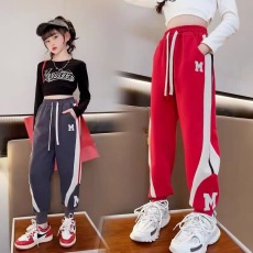 批发女童裤子春秋休闲运动裤2026新款女大童秋装儿童洋气时髦百搭卫裤