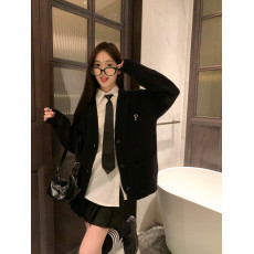 批发实价实拍 套装韩系慵懒风长袖针织毛衣衬衫<b class='q'>外套</b>秋宽松<b class='q'>中长款</b>上衣