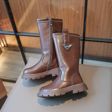 批发女童长筒靴秋冬儿童高筒二棉靴子女孩公主中筒马丁靴