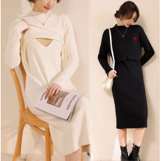 批发实拍 秋<b class='q'>冬</b>加厚保暖哺乳毛衣产后辣妈时尚宽松显瘦喂奶连衣裙