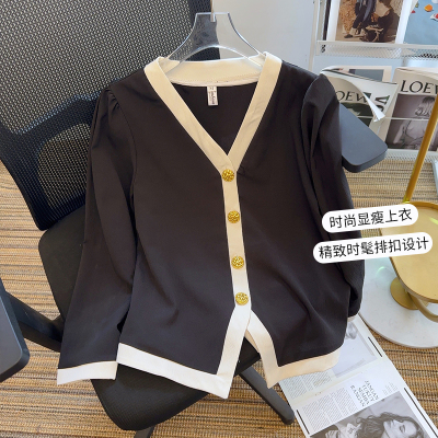 实拍#大码女装2023秋装新款时尚显瘦长袖衬衣女