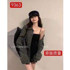 批发陈楠佳highlight秋季新款满印复古牛仔外套女设计感小众衬衫