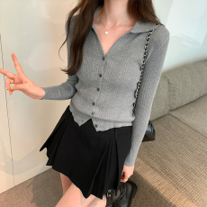 实拍图针织衫女秋季2023新款开衫毛衣外套修身显瘦百搭长袖上衣