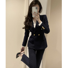 批发职业西装套装春秋<b class='q'>新款</b>高级感修身显瘦面试通勤正装西服两件套