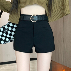批发实拍 百搭紧身弹力短裤女2023秋<b class='q'>冬</b>辣妹热裤高腰显瘦a字黑色短裤