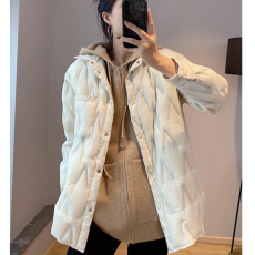 批发菱格羽绒棉服女洋气中长款外套爆版秋冬2023新款孕妇外套