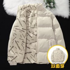 批发秋冬季双面穿棉衣男外套加厚青少年潮流保暖时尚百搭立领男女棉服