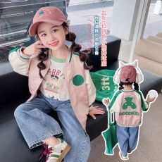 批发女童外套棒球服<b class='q'>春</b>秋季宝宝上衣外穿秋装洋气卡通儿童衣服夹克开衫