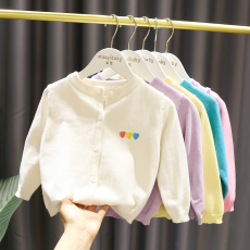 批发【包芯纱】新款细毛线女童开衫毛衣儿童<b class='q'>春</b>秋外套