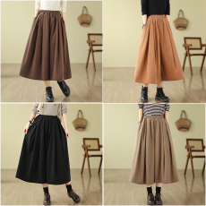 批发实拍2025秋冬新款登芯绒阔腿裤裙