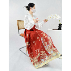 批发新中式红色马面裙女明制汉服新娘敬酒服婚服结婚订婚礼服长裙套装