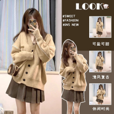 批发秋季高级感学院小香风<b class='q'>职业</b>套装女减龄小个子毛衣百褶半身裙两件套