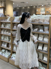 实拍实价~2023秋季新款心机冷淡高级感假两件显瘦连衣裙法式裙子