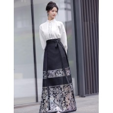 批发新中式改良马面裙轻国风日常通勤女套装明制汉服成人2023新款秋季