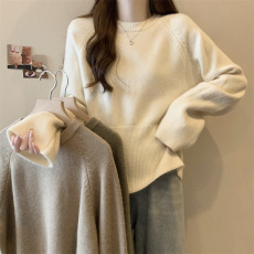 慵懒风宽松毛衣女秋冬百搭打底针织衫上衣