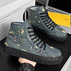 批发2023秋季新款高帮板鞋牛仔布休闲男鞋货号