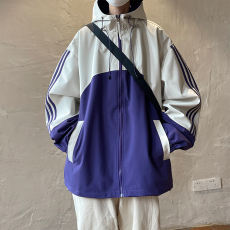 批发新款春<b class='q'>秋</b>季韩版户外港风防风防水防静电冲锋衣连帽宽松夹克风衣