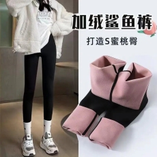 批发加绒鲨鱼裤女高腰<b class='q'>打底裤</b>秋冬季加厚保暖收腹<b class='q'>显瘦</b>瑜伽裤子