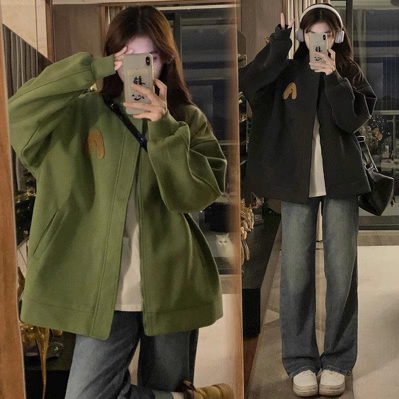 棒球服女春秋2023新款ins潮小個子寬鬆復古短款刺繡夾克風衣外套
