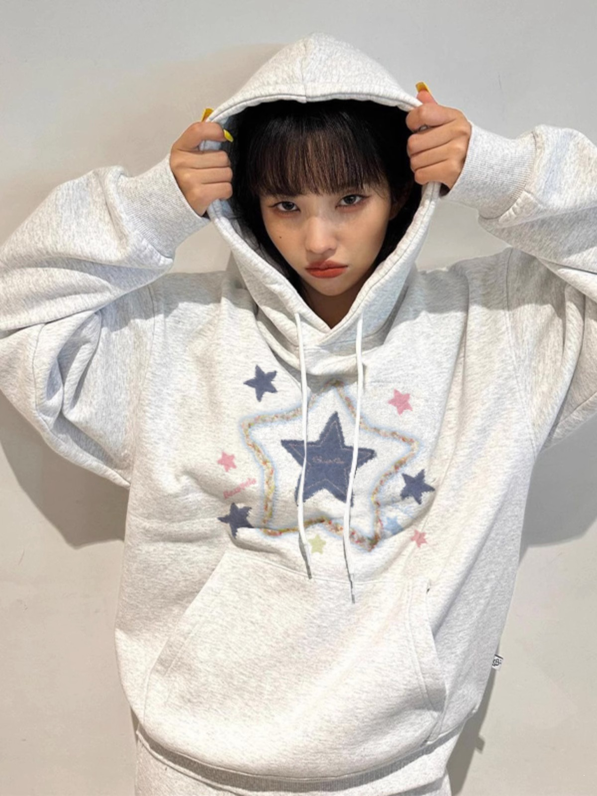 防棉華棉複合牛奶絲300克/銀狐絨400克連帽衛衣女