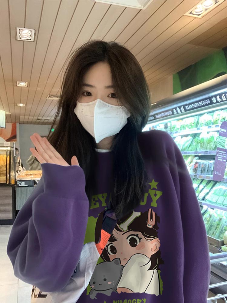 藝術生奶乖衛衣女多巴胺秋季穿搭2023新款設計感小眾寬鬆慵懶上衣
