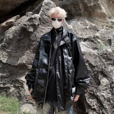 批发2023美式复古皮衣外套潮牌男<b class='q'>秋</b>欧美街头高街底特律工装夹克