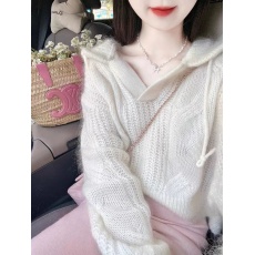 批发奶fufu软糯马海毛慵懒<b class='q'>灯笼</b>袖连帽毛衣针织包臀半身<b class='q'>裙</b>两件套装秋冬