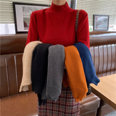 批发半高领打底衫女秋冬内搭洋气2025新款<b class='q'>百搭</b>学生纯色长袖针织衫上衣