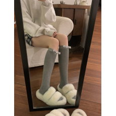 批发实拍不减价 蝴蝶结袜子女中筒长筒堆堆袜可爱日系芭蕾风jk小腿袜