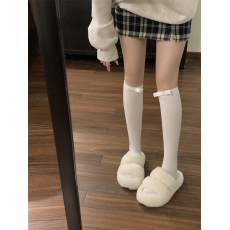 批发实拍不减价 蝴蝶结袜子女中筒长筒堆堆袜可爱日系芭蕾风jk小腿袜