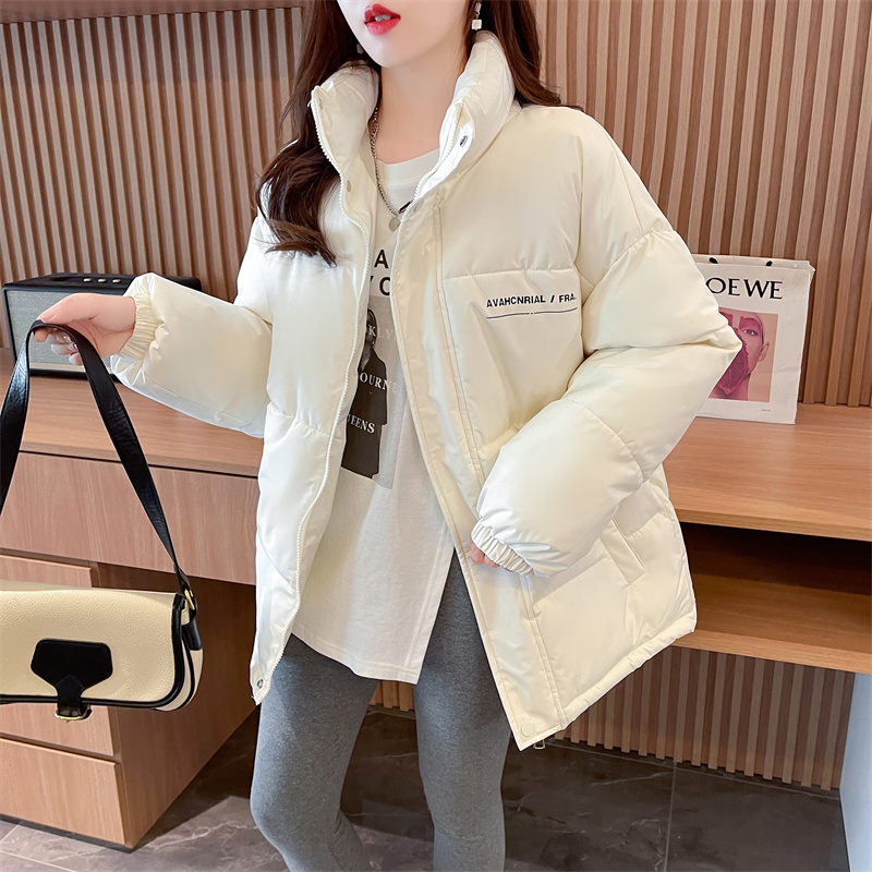 實拍閨蜜棉服外套女糖果色冬季學生麵包服棉衣潮流大碼胖人棉襖