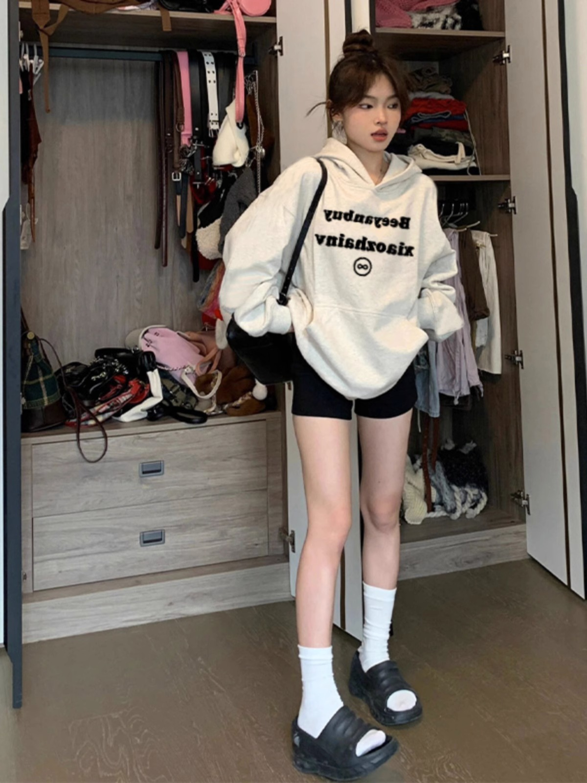薄款加絨加厚高街美式連帽衛衣女秋冬潮牌oversize小眾外套衛衣潮