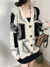 甜糯巧芙~马海毛毛衣外套针织开衫女秋冬秋冬宽松高级慵懒风上衣