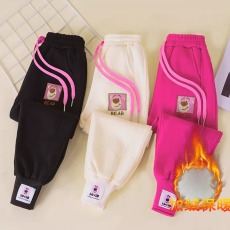 批发女童裤子秋冬2023新款儿童休闲加绒加厚卫裤小女孩秋<b class='q'>装</b>宽松运动裤