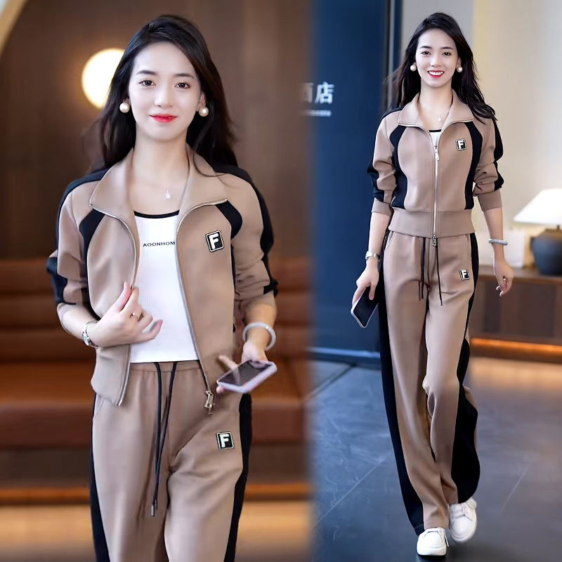 BY356099# 高含棉秋季新款套装女收腰短外套显瘦阔腿裤两件套 服裝批發女裝批發服飾貨源