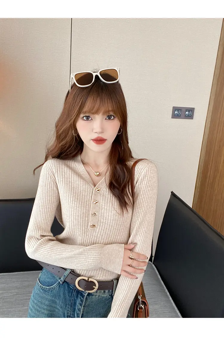 샤넬풍 V넥 니트 상세 이미지 24